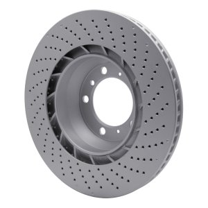 Porsche 911 Brake Rotor (1) - Left Rear - R1 Concepts - GeoSPEC Coated Rotor - Drilled - `07-`13